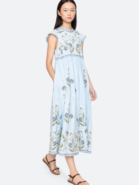 Sea New York Dresses & Skirts - Audra Embroidery Midi Dress ~ Blue